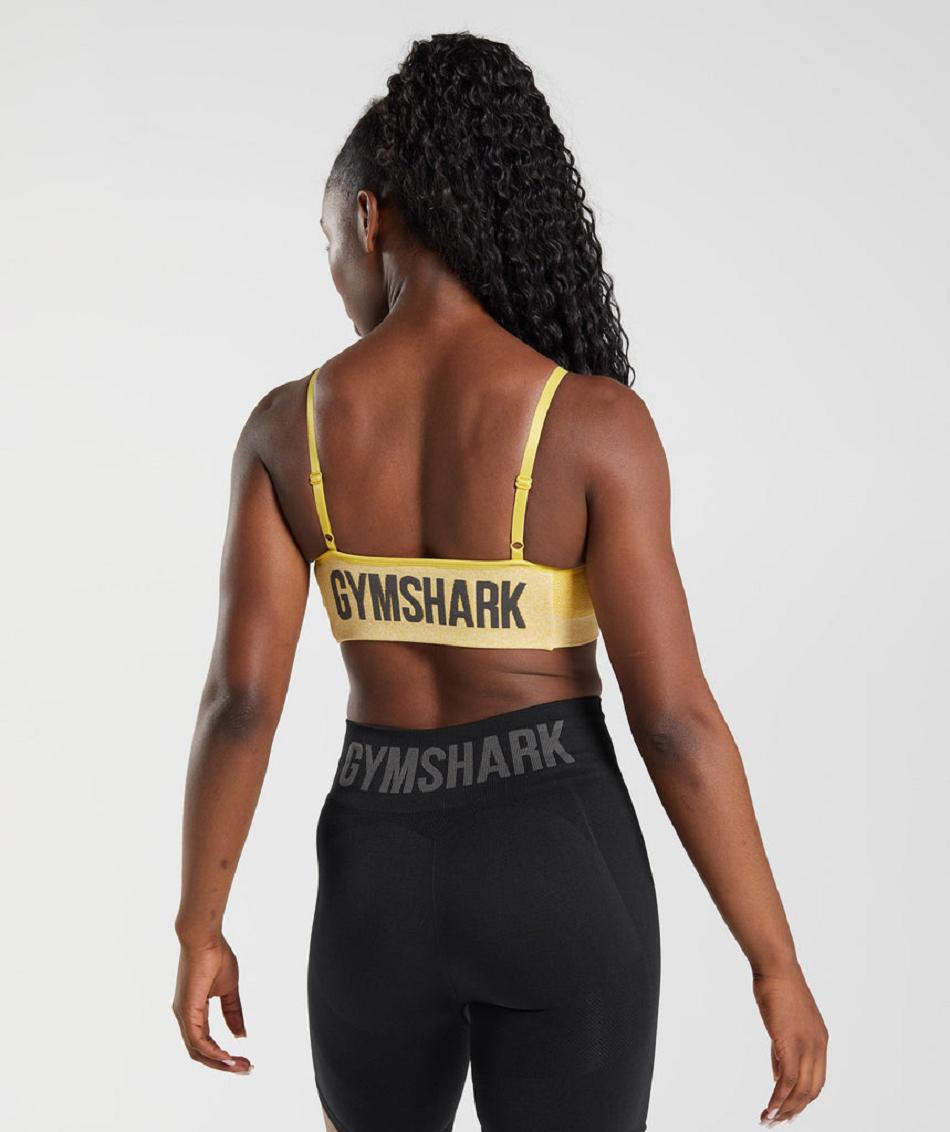 Sujetadores Deportivos Gymshark Flex Tiras Mujer Amarillo Blancas | CO 2163LIS